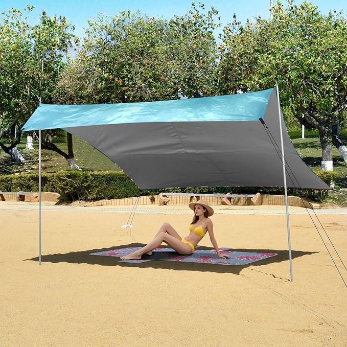 ALAZA A Sea Turtle Underwater Beach Tent Sun Shelter Portable Canopy Sunshade for Outdoor Camping Picnics Backyard Fun 10x9 ft
