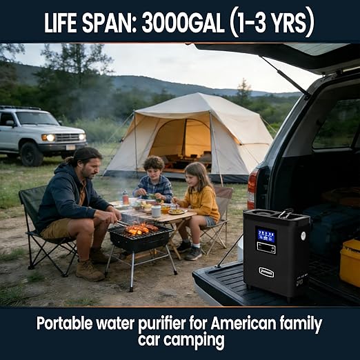 Purewell® K8680 RO Water Purifier System10-Stage RV Portable Water Filtration Survival with UVDesalination Rate Reaches 95%Survival Gear Purification for DrinkingTeam CampingTravel