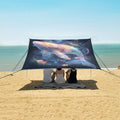 ALAZA Rainbow Whale Dreamy Beach Tent Sun Shelter UPF50+ Protection Beach Shade Canopy w/ 4 Sandbags for Outdoor Camping Fishing Backyard Fun Picnic 10x9 ft