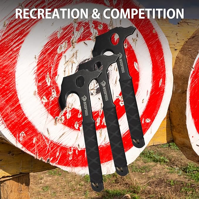 NedFoss Throwing Axes 6 Pack Throwing Axes and Tomahawks Set with Axe Sheath for Competiton and Recreation