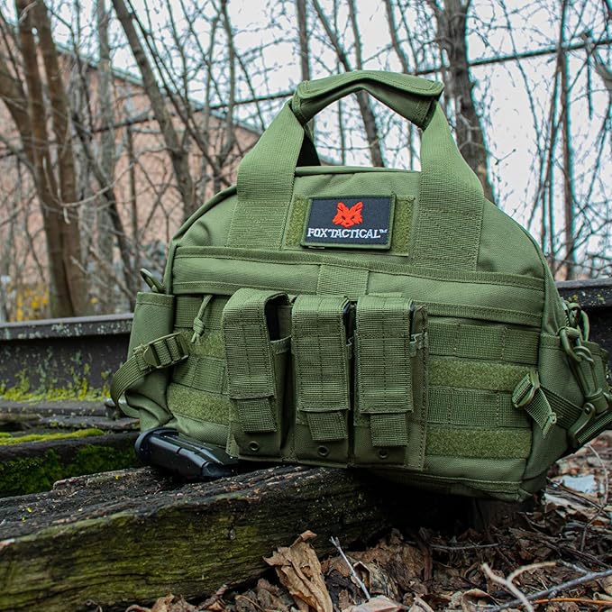 FOX OUTDOOR PRODUCTS Triple Pistol Mag Fully Modular Compatible 5.5 x 6 Pouch w/ Elasticized Sides &amp Adjustable Flaps - Holds 3 Pistol Magazines