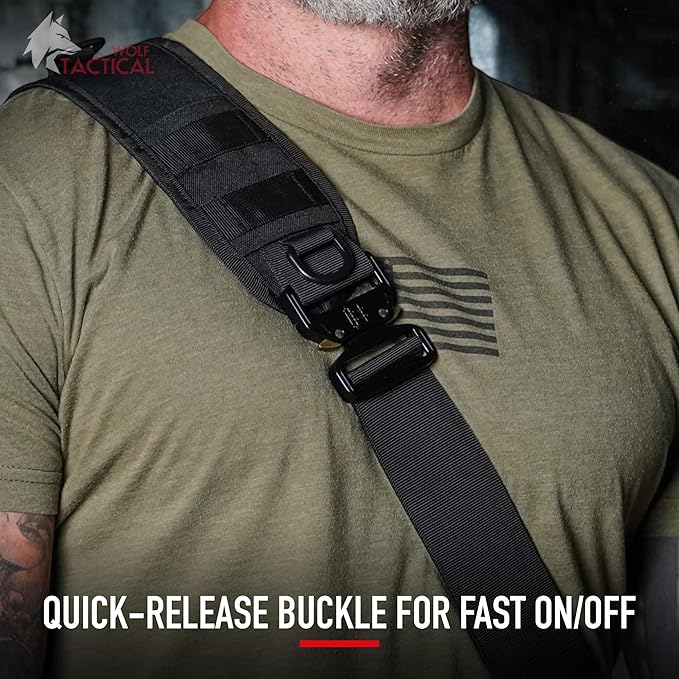 WOLF TACTICAL Men’s EDC Sling Bag - Concealed Carry Laser-Cut MOLLE Lightweight Green
