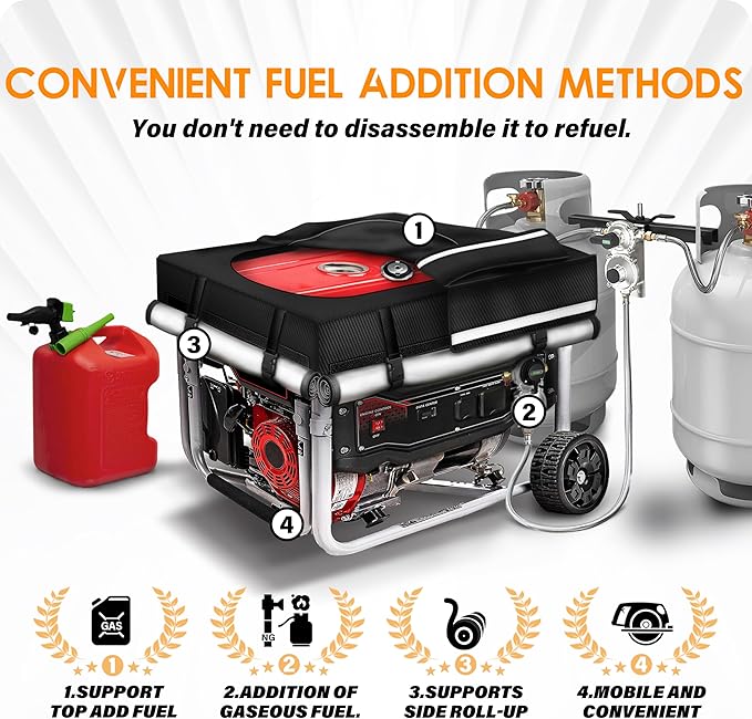 2025 Upgrade 900D+210D Heavy Duty Thicken Fabric. GUYISS Generator Cover 32x24x24 inch Generator Covers While Running Top Can Be Opened for Refueling. All-weather Generator Protective Cover.Black