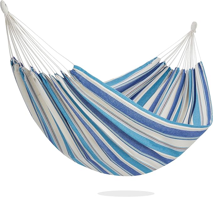 PNAEUT Double Hammocks for Outside Replacement Outdoor Tree Hammock for Indoor Patio Porch Garden (Lightblue Medium)