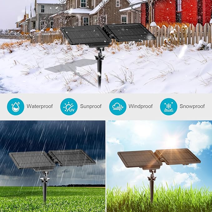 Treela 10w Portable Solar Charging Panel for Christmas Projector Light Compatible with Outdoor Inflatable String Lights Inflatable Decor Light Ip65 Waterproof for Outdoor Indoor Yard Patio Garden
