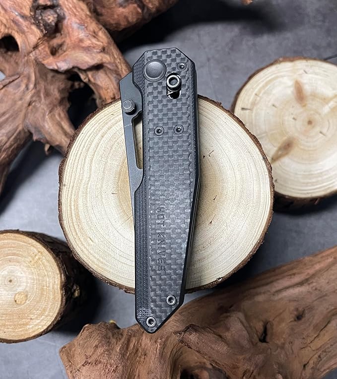 Carbon-Fiber-G10 Pocket Knife 3.6 with Swedish 14C28N steel designed by NOC Knives Axis-lock folding knife for cutting purpose