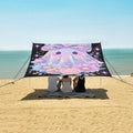 ALAZA Cute Ghost Bow Halloween Beach Tent Sun Shelter UPF50+ Protection Beach Shade Canopy w/ 4 Sandbags for Outdoor Camping Fishing Backyard Fun Picnic 10x9 ft