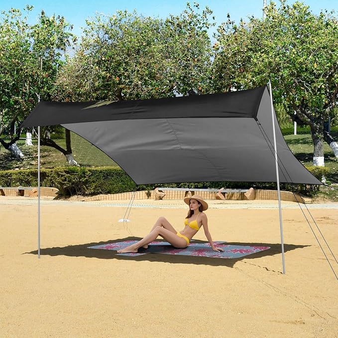 ALAZA Cherry Bow Beach Tent Sun Shelter Portable Canopy Sunshade for Outdoor Camping Picnics Backyard Fun 10x9 ft