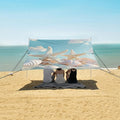 ALAZA Starfish and Seashells Beach Blue Sky Beach Tent Sun Shelter Portable Canopy Sunshade for Outdoor Camping Picnics Backyard Fun 10x9 ft