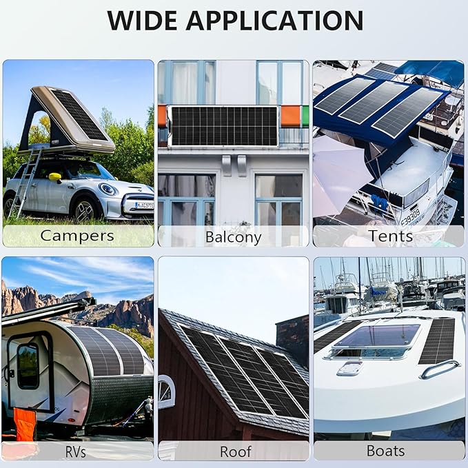 XINPUGUANG 100W Flexible Solar Panels 300w 12V Solar System Kit Monocrystalline Cell Module 30A Controller for Off Grid Solar Battery Charge for RV Boat Trailer Cabin(300W)