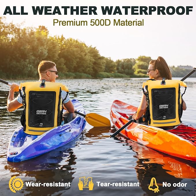 Waterproof Backpack Dry Bag 35L/55L/85L – Heavy Duty Roll-Top Hiking Backpack for Travel Kayaking Boating Camping Rafting and Fishing