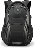 Swissdigital Design TSA Business Laptop Backpack for Men Large Capacity Travel Backpack with Apple Find My Network and USB Charging Port Tech Backpacks Fits 17 Inch Computer Black| SD1643FB-01