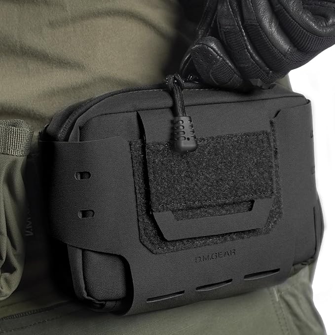 D.M.GEAR MOLLE Pouch Tactical Admin Pouch Belt EDC Tool Organizer Zippered Utility Waist Pack 8.2x6.3x1.2