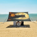 ALAZA Halloween Black Cat Beach Tent Sun Shelter UPF50+ Protection Beach Shade Canopy w/ 4 Sandbags for Outdoor Camping Fishing Backyard Fun Picnic 10x9 ft