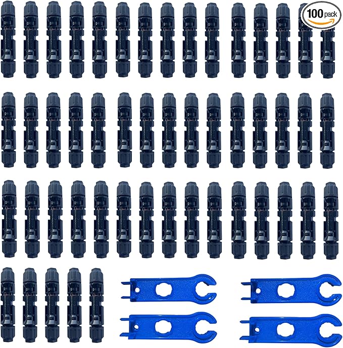 200PCS Solar connectors with Four spanners Solar Panels Connector IP67 Waterproof Connector Male/Female 100Pairs with 4 Spanners