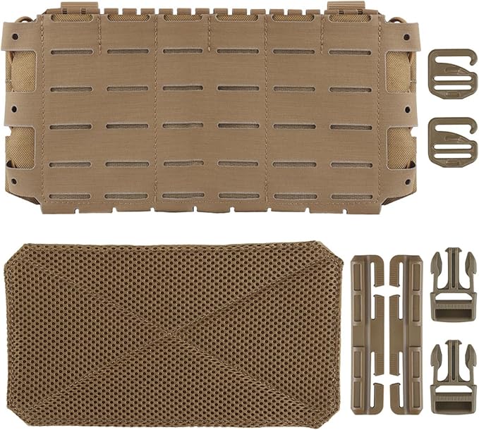 Multifunctional Tactical Chest Mag Pouch Plate Hook and Loop Tactical Panel for 556 Mag Multipurpose MOLLE Front Flap Walkie Talkie Bag Hanging Panel