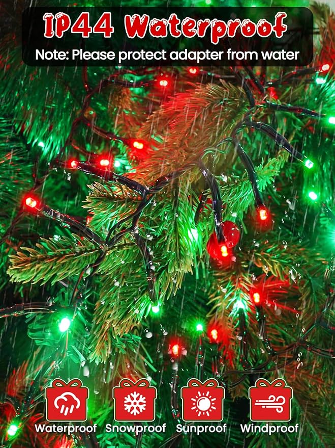 50FT 1000 LED Christmas Cluster Lights Firecracker String Lights with Remote &amp 8 Modes &amp Timer Waterproof Fairy Twinkle Light Plug in for Indoor Outdoor Party Garden Xmas Decoration Red and