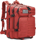 Tactical Backpack for Men 45L Military Gym Backpacks Large 3-Day Assault Pack Bug Out Bag MOLLE Daypack for Rucking Fishing Camping (Red)