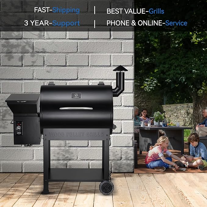 Z GRILLS Pellet Smoker Grill with PID Control Rain Cover 700 sq. in Cooking Area for Outdoor BBQ ZPG-7002B