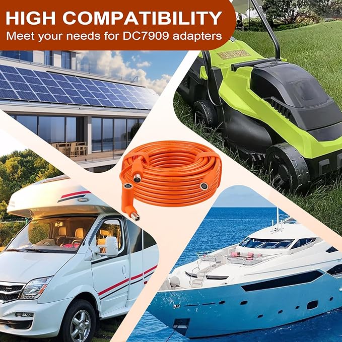MOOKEERF 14AWG DC 8mm Extension Cable for Solar Panel 100FTDC7909 Solar Panel Cable Female to Male with DC8020 Male Adapter Compatible with AkerGZ YetiBLUETTJackery Portable Power Station-100 Foot