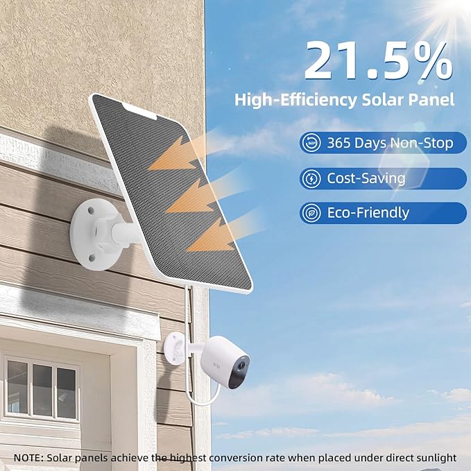 Solar Panel Charger for Arlo Pro 4/Ultra 2/Pro 3/Ultra/Pro 5S/Pro 3 Floodlight 5V 4W Camera Solar Panel with 9.8ft/3m Charging CableIP65 Waterproof Includes Adjustable Wall Mount4 Pack