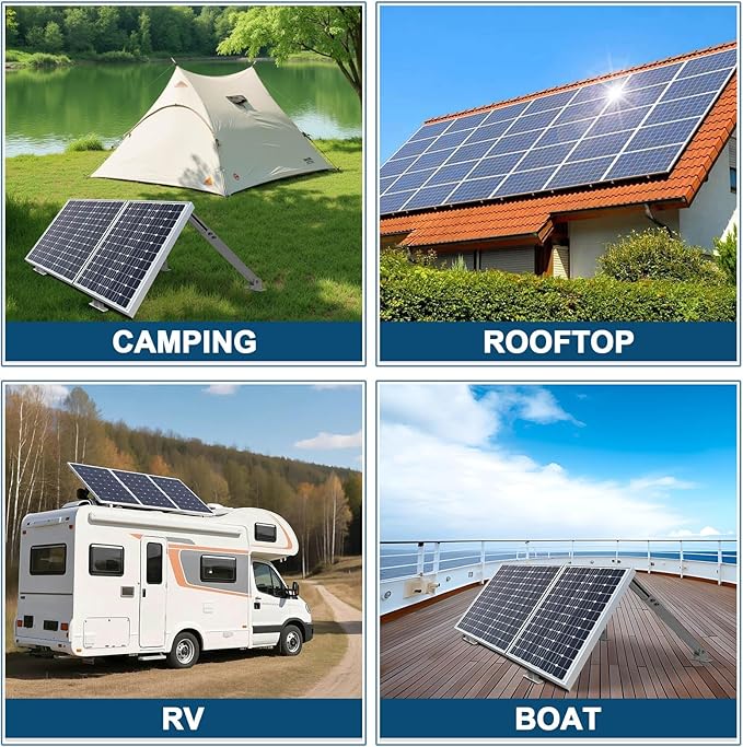 GCCSJ 2 Sets Solar Panel Mounting Brackets 14-27 inch Adjustable Solar Panel Tilt Mount Brackets Aluminum Alloy Solar Panel Mounting Kit Suitable for 100-450W Solar Panels for RV Roof Boat Camping
