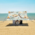 ALAZA Cute Sloth Floral Tree Beach Tent Sun Shelter Portable Canopy Sunshade for Outdoor Camping Picnics Backyard Fun 10x9 ft