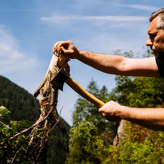 PRANDI Yankee Hatchet 1.98lb - Hickory Handle 19.7in - Ideal for Camping Travel and Bushcraft - Made in Italy