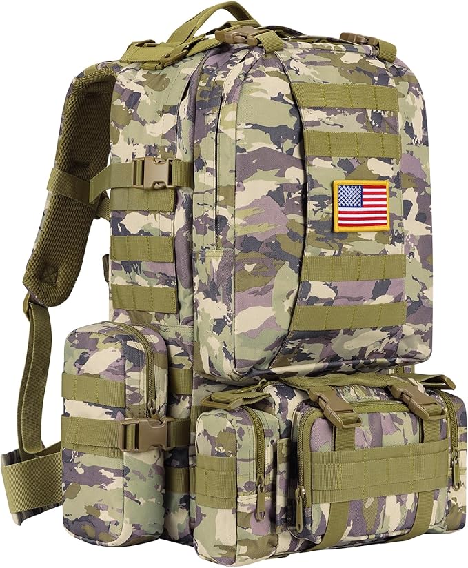 CVLIFE Tactical Backpack Military Army Rucksack 60L Large Assault Pack Detachable Molle Bag Auriclash