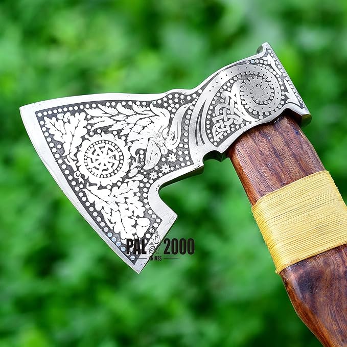 Splitting Axe Camping Chopping Hatchet Viking Tomahawk Battle Hunting Outdoor Solid Wood Handle 5002