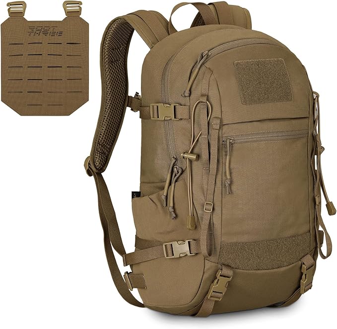 25L Tactical Backpack Small Hiking Backpack with Expandable MOLLE Front and Laptop Sleeve Biking Motorcycle Backpacks for Men