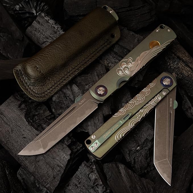 S35VN steel TC4 titanium alloy handle pocket folding knife Japanese style can be preferred as a gift camping home outdoor EDC
