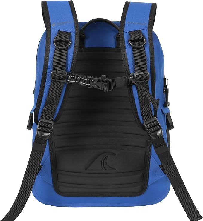 Breakwater Supply™ Fogland Waterproof IP68 Submersible Backpack | Laptop Sleeve Side Pockets Airtight Zippers for Outdoors Travel Kayaking Hiking Daypack Unisex TPU Dry Bag (Marker Blue 20L)