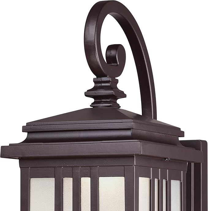 Westinghouse 6400200 Traditional One-Light LED Outdoor Wall Light Sconce Oil Rubbed Bronze Finish Frosted Glass