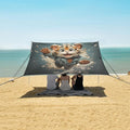 ALAZA Cute Tiger Beach Tent Sun Shelter UPF50+ Protection Beach Shade Canopy w/ 4 Sandbags for Outdoor Camping Fishing Backyard Fun Picnic 10x9 ft