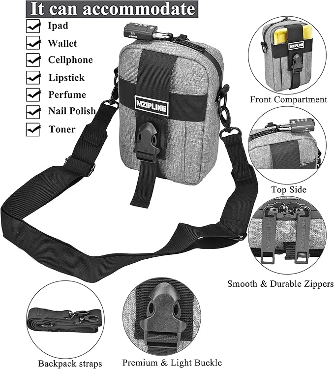 Tactical Bag- Smell Proof -Crossbody Sling Shoulder Bags with Carbon Lining for Man