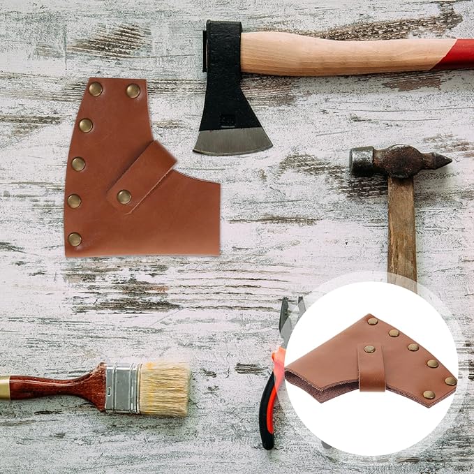 Housoutil 4pcs Hatchet Sheath for Outdoor Axes Leather Axe Snaps for Easy Carrying for Camping and Woodworking Fit