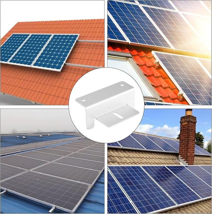 MOUYAT Set of 24 Solar Panel Mounting Bracket Aluminum Alloy Panel Z Brackets Kit with Nuts and Bolts Supporting Hardware for Solar Panel RV Roof Boat Caravans Off-Grid Silver