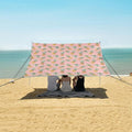 ALAZA Pineapple Pink Beach Tent Sun Shelter UPF50+ Protection Beach Shade Canopy w/ 4 Sandbags for Outdoor Camping Fishing Backyard Fun Picnic 10x9 ft