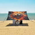 ALAZA Angry Lion Close Up Beach Tent Sun Shelter UPF50+ Protection Beach Shade Canopy w/ 4 Sandbags for Outdoor Camping Fishing Backyard Fun Picnic 10x9 ft