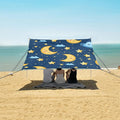 ALAZA Moon Stars Cartoon Seamless Beach Tent Sun Shelter Portable Canopy Sunshade for Outdoor Camping Picnics Backyard Fun 10x9 ft