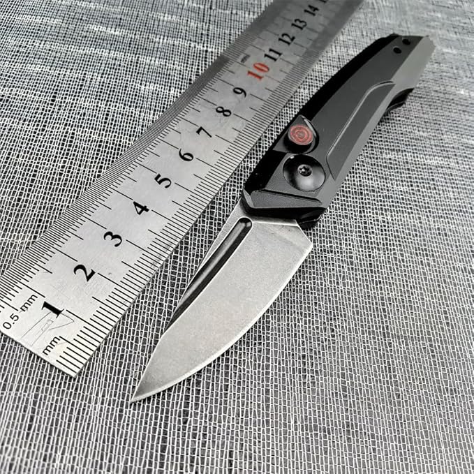 HUAAO Mini Pocket Folding Knife 1.81 Inch Drop Point Blade Aluminum Handle Box OpenerCamping EDC Tool