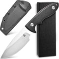 Sitivien ST24 Fixed Blade Knife AUS-8 Black Stonewashed Steel Blade Double Color G10 Handle Full Tang EDC Fixed Knifes for Outdoor Working Camping Hunting Fishing(Black Handle+Silver)