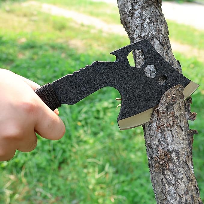 Lightweight Tactical Hatchets Set Small Camping Backpacking Axe with Nylon Fiber Handle for Bushcraft Outdoor Survival Hiking with 3 Hex Wrenches and Bottle Opener- 8 Pack