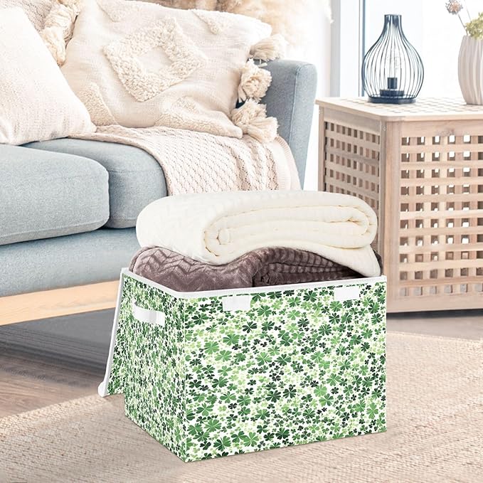 Lush Clover Fabric Storage Bins with Lids and HandleFoldable Storage Bins with LidsCloset Organizers for Clothes Storage Room Organization Office Storage Chest Organizer