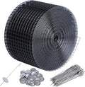 1/2 6 X 100' Solar Panel Bird Guard Mesh with 60 Fastener Clips Critter Guard for Solar Panels PVC Coated Galvanized Bird Guard for SquirrelBirdCritters Proofing