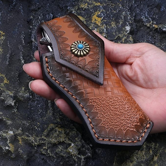 Damascus Steel Folding Knife Hunting Knives &amp Tools Personalized Engraving HRC 58-60 Damascus Hunting Knife with Leather Sheath Lightweight Outdoor Knife for Backpacking Men Gifts