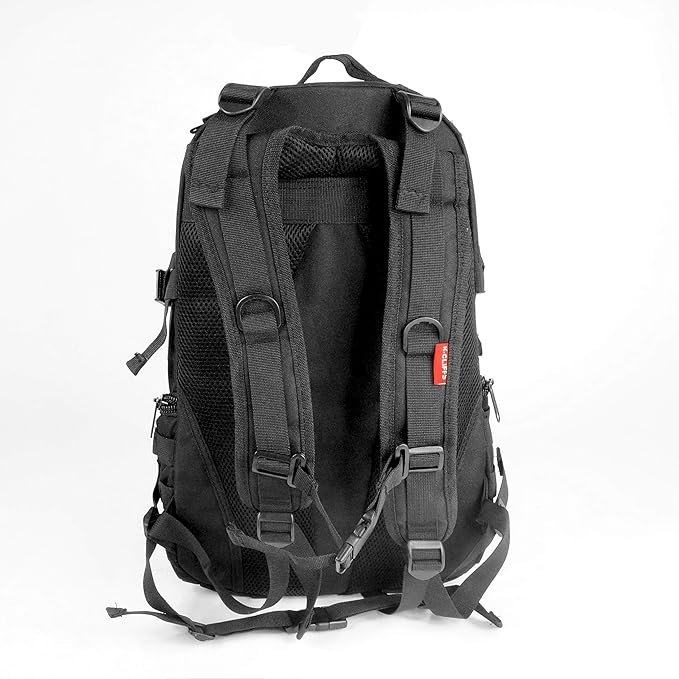 All_Fine Heavy Duty Tactical Travel Backpack Student Laptop Bookbag Durable Quality Military Molle Army Pack Outdoor Hiking Camping Traveling Rucksack Black Medium