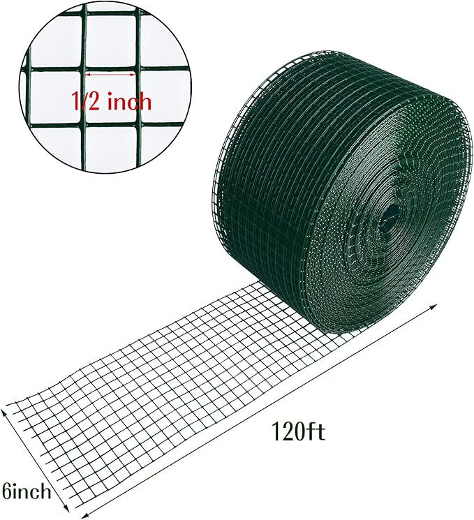 Solar Panel Bird Guard6inx120ft Critter Guard for Solar Panels with 100pcs Fastener ClipsPVC Coated Galvanized Pigeon Solar Panel MeshCritter Guard with PlierGloves for Bird Proofing