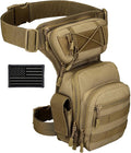 Protector Plus Tactical Drop Leg Bag Military Tool Gear Fanny Thigh Pack Utility Airsoft Motorcycle Cycling Waist Gear Pouch (Patch Included)